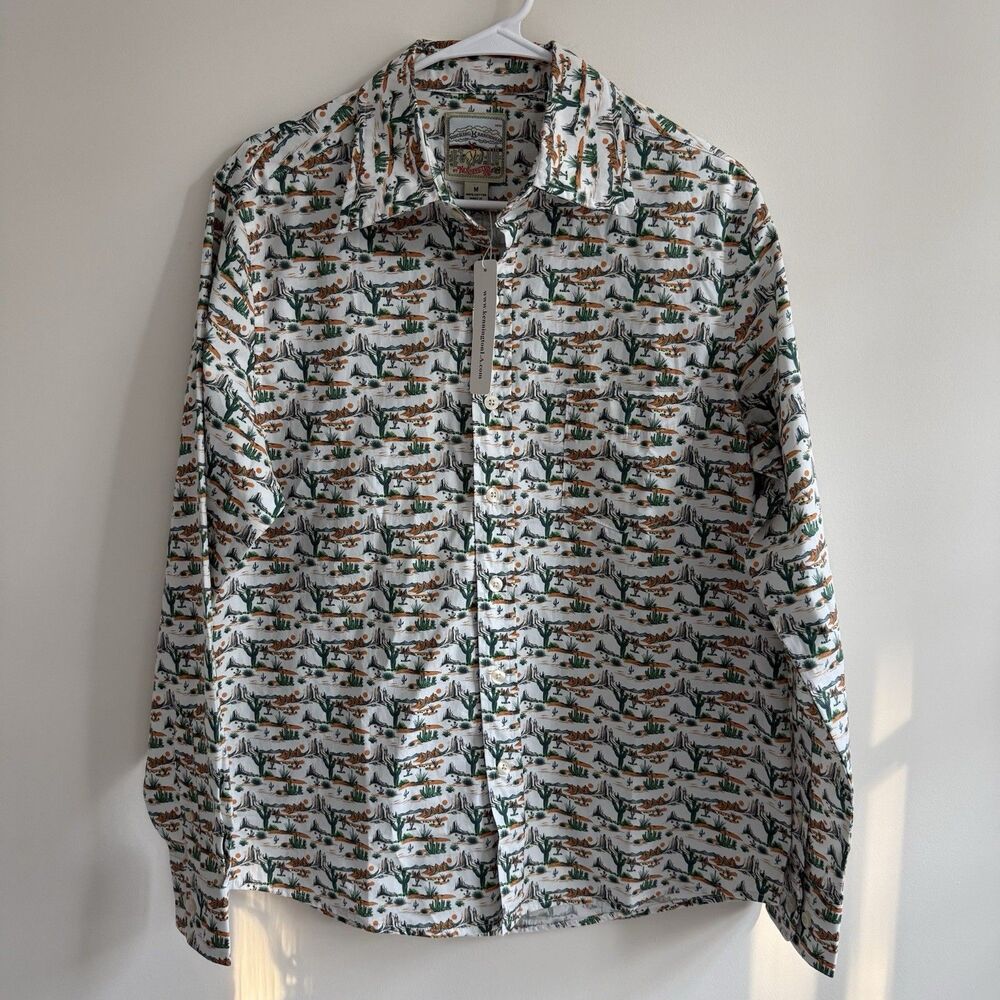 Rocking K Ranchwear by Kennington Mens Cactus Desert Print Button Up Shirt S New